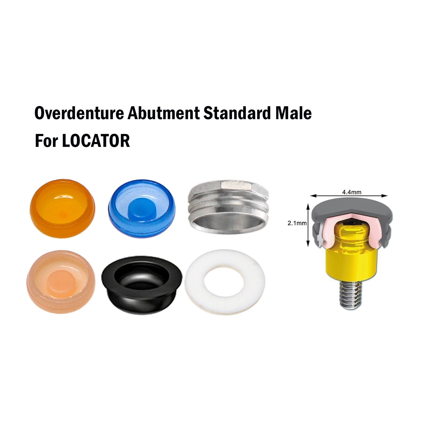 Dental Overdenture Abutment Male Cap Tool for ZIMMER Screw-Vent 3.5 Platform