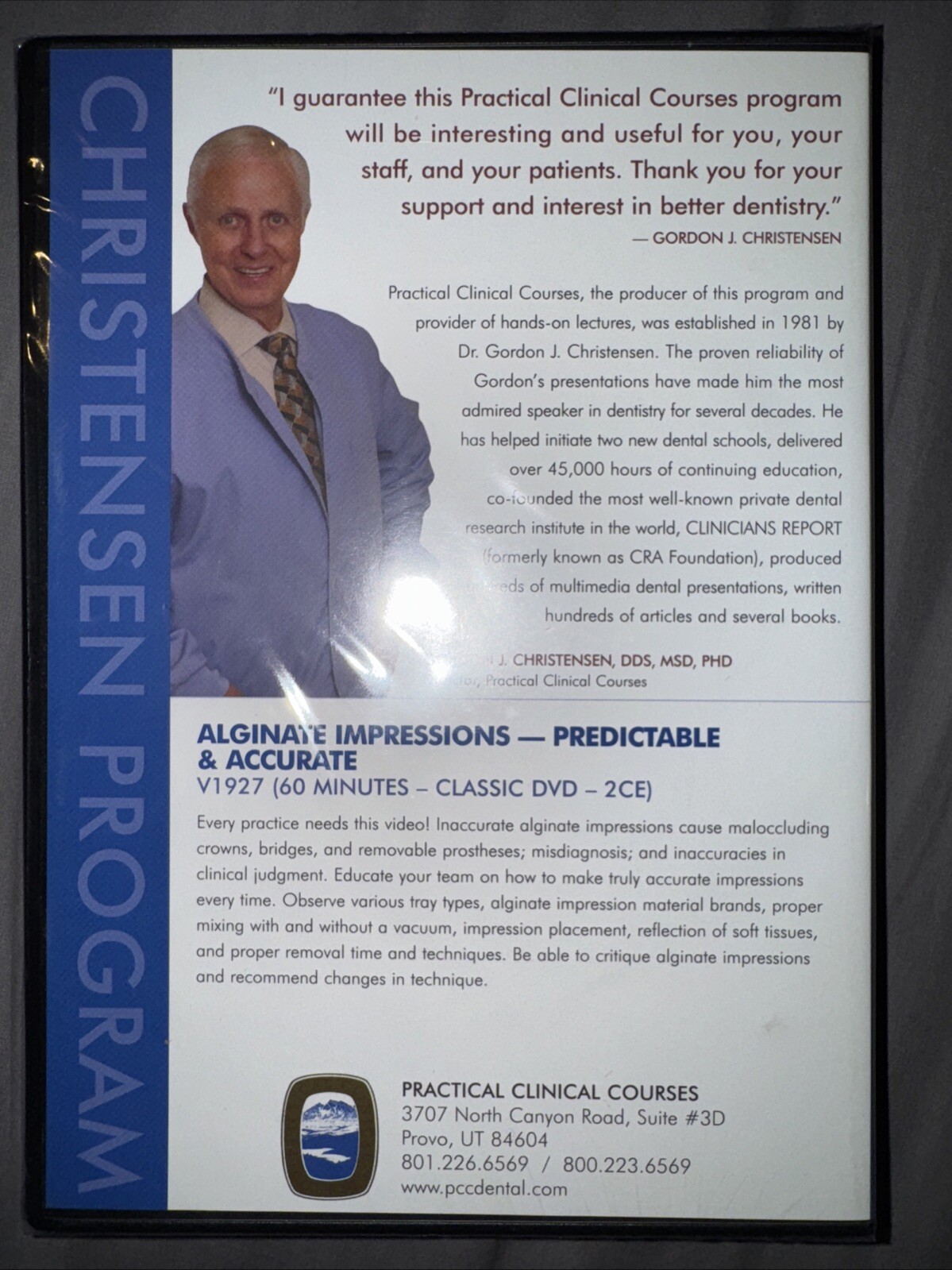 Gordon J. Christensen dvd alginate impressions predictable and accurate