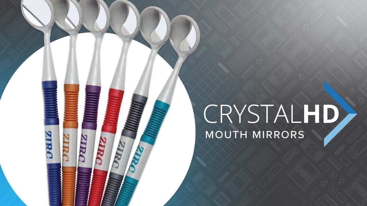 ZIRC Crystal HD Thin Grip Assorted Mouth Mirror Jewel 12pc USA Made (Free Ship)