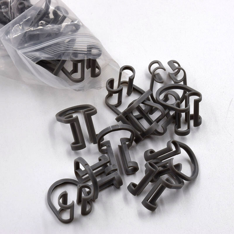 50 Pcs Dental Disposable Brown/Blue/Grey Cotton Clip Holder Dispenser Roll Tool