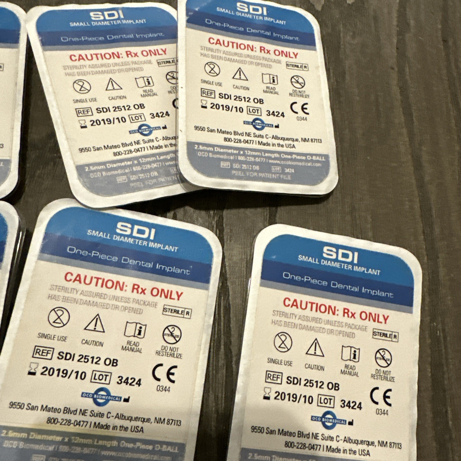 SDI Dental Implants LOT 13! Teaching Only. Expired.