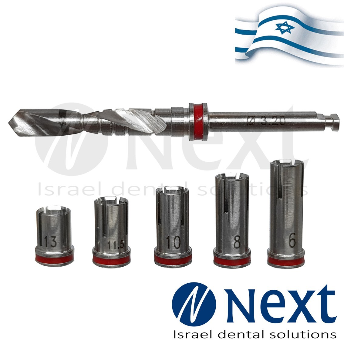 Dental Drill Stopper Surgical 5 pcs + Drill 3.2 mm External Irrigation