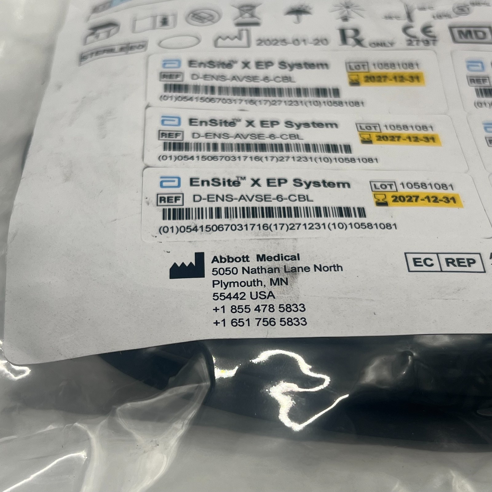 ABBOTT D-ENS-AVSE-6-CBL ENSITE X EP SYSTEM CONNECTOR CABLE 2027