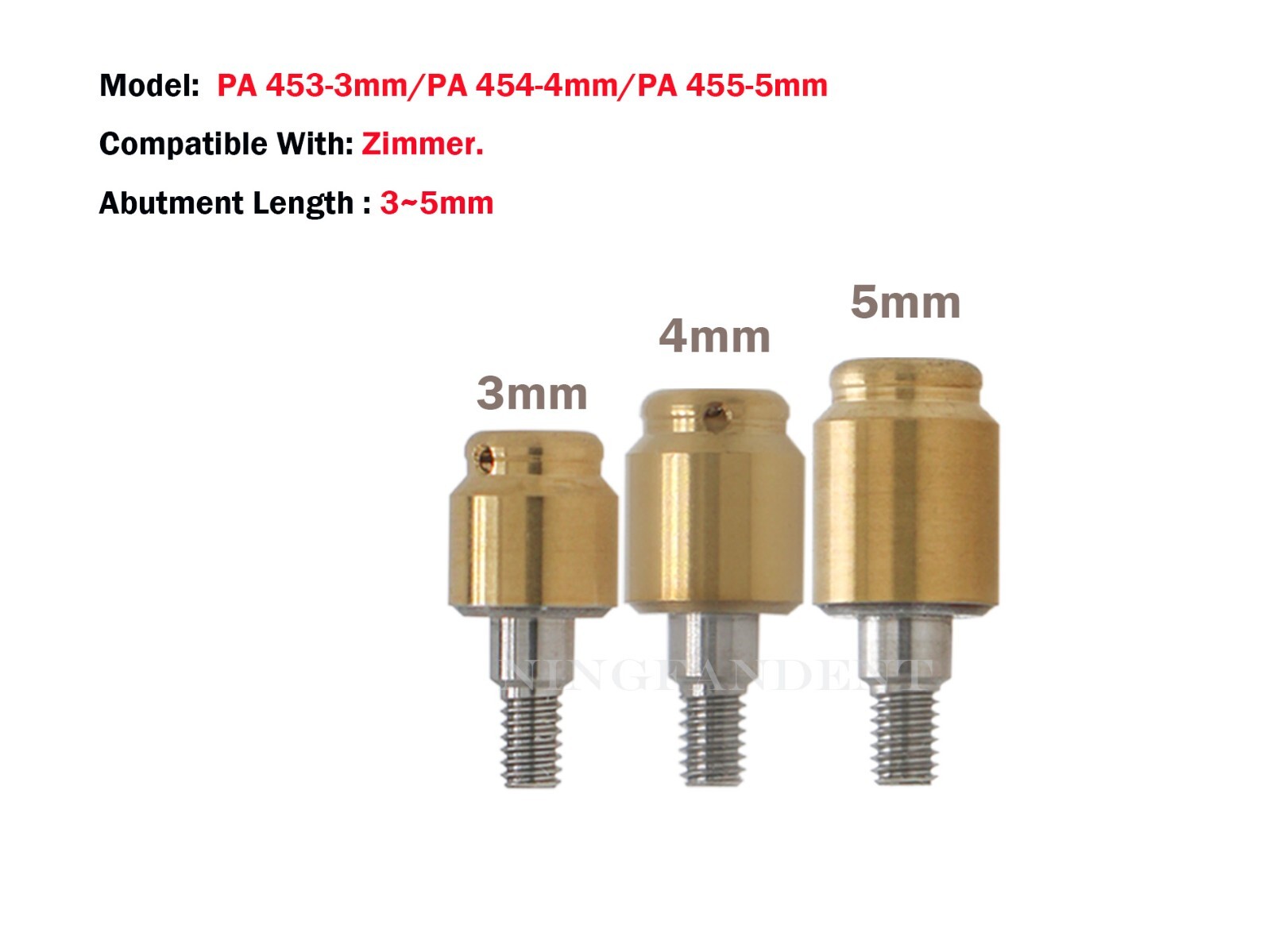 Dental Overdenture Attachment Abutment IM PLANT For Zimmer 3/4/5mm 1Pcs