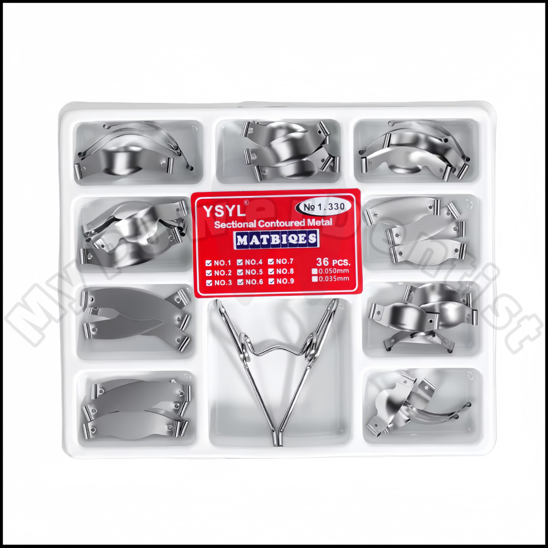 5Box Dental Matrix Band for Molar Restoration Sectional Contoured Metal Bands