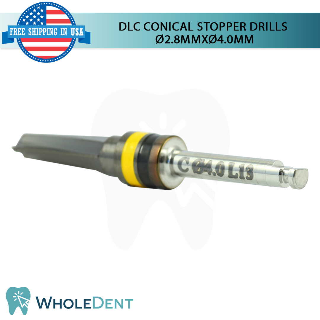 DLC Conical Integral Stopper Drill Ø2.8XØ4.0 Dental Im plant Tool Instrument