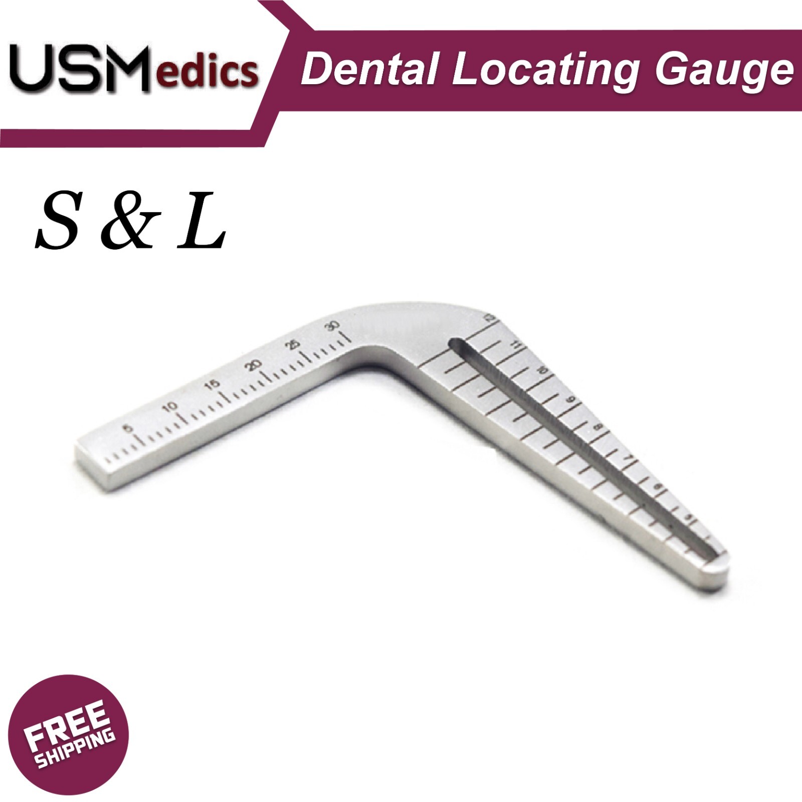 Dental Implant Surgical Drill Guide Locator S &L Depth Parallel Pin Gauge Ruler