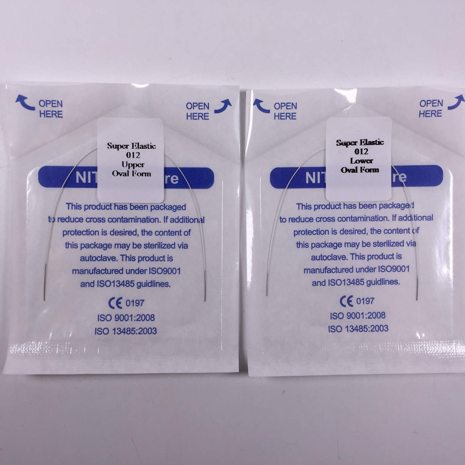 200 * Niti Super Elastic Arch Wire Round White Dental Orthodontic 012-020 Up/Lo