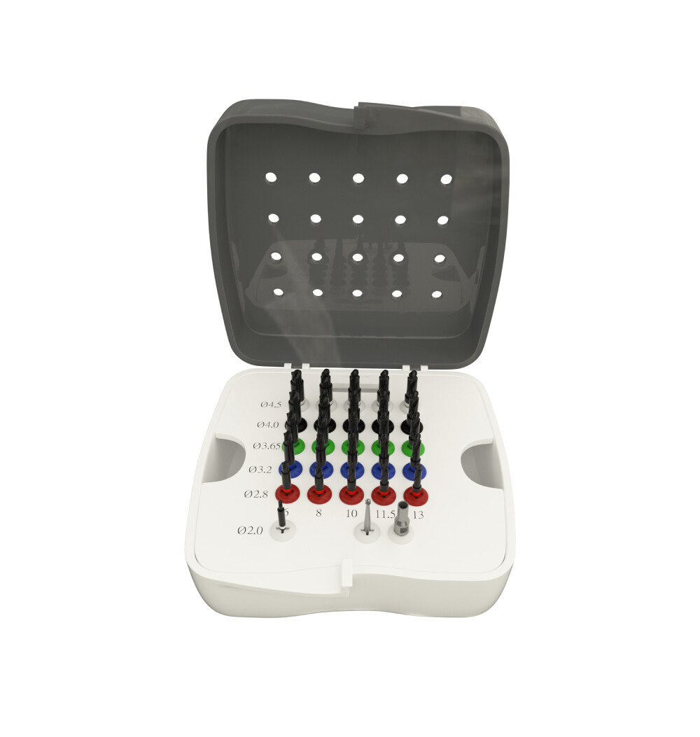 DSI Dental Implant Surgical DLC Coated Step Stopper Drill Bit Drills Kit 28pcs