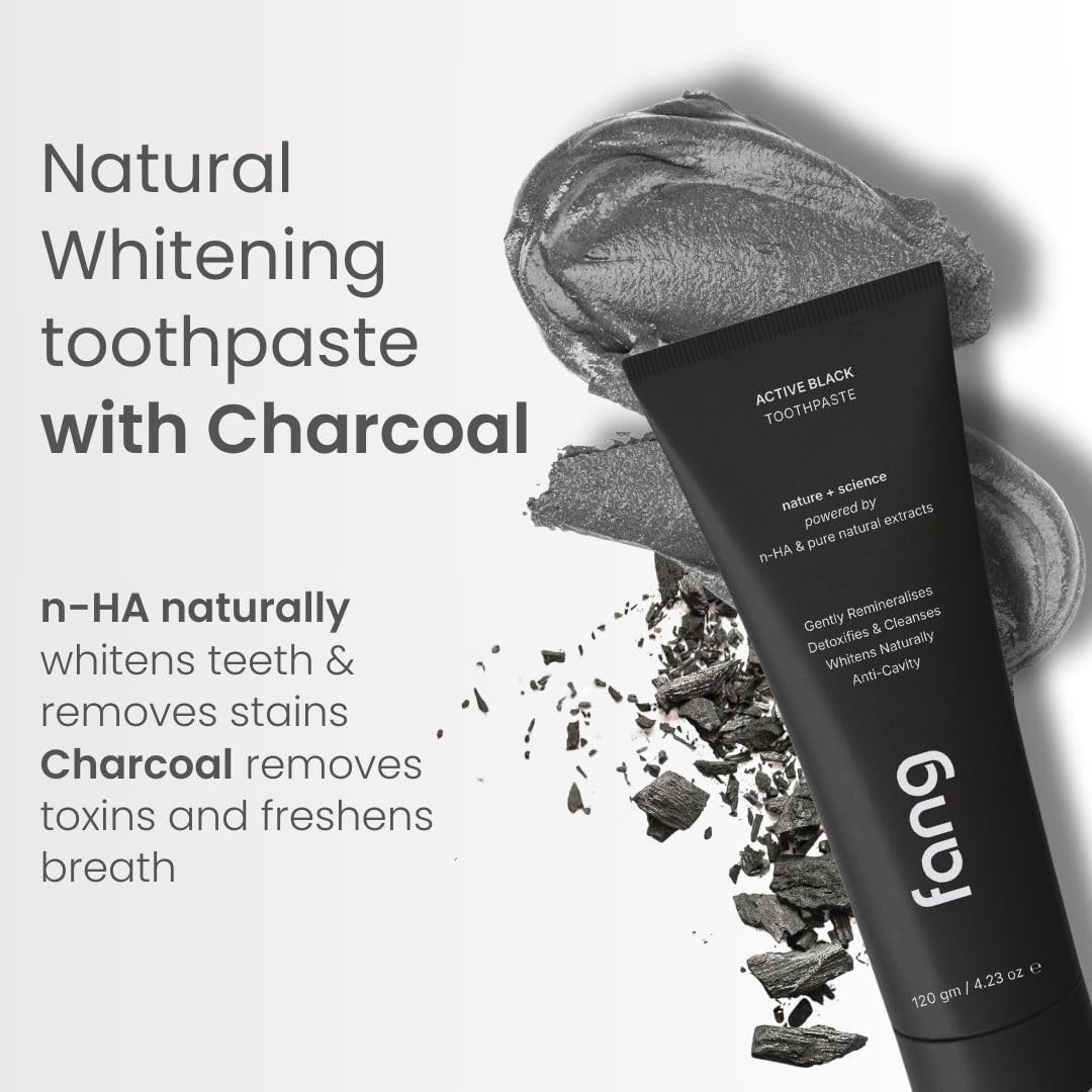 Fang Natural Toothpaste|Teeth Whitening | (Pack of 4 , Activated Charcoal)