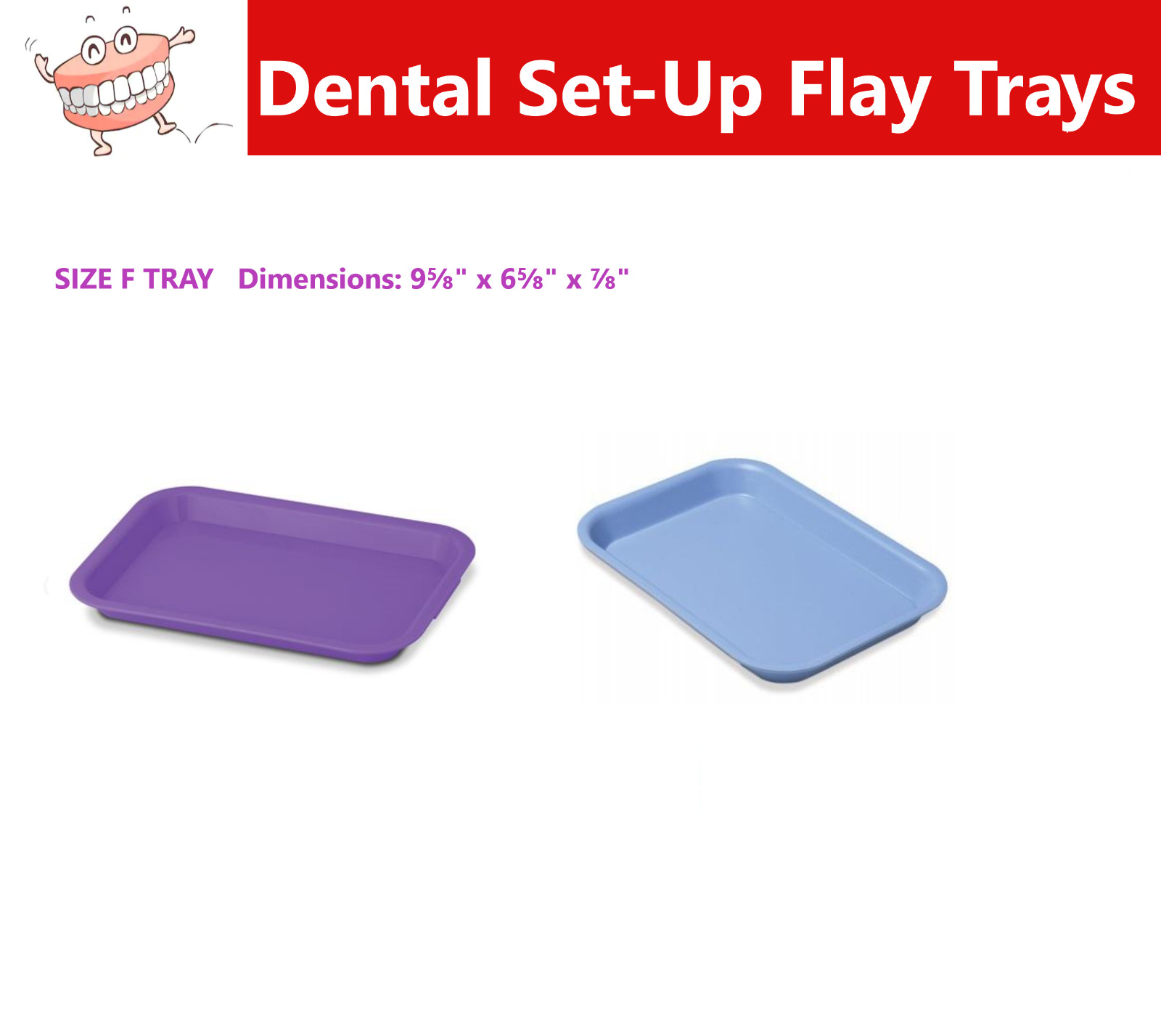 Dental Procedure Set-Up Trays Flat B (Ritter) or F Mini, or B Divided Tray 250F