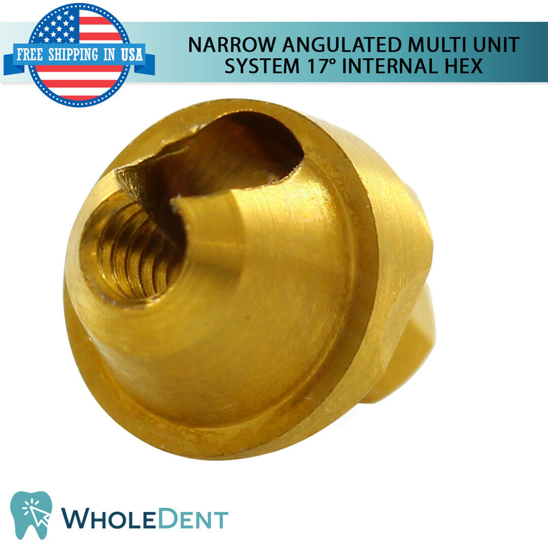 1x Narrow Angulated Abutment Multi Unit 1.6mm System 17° Internal Hex