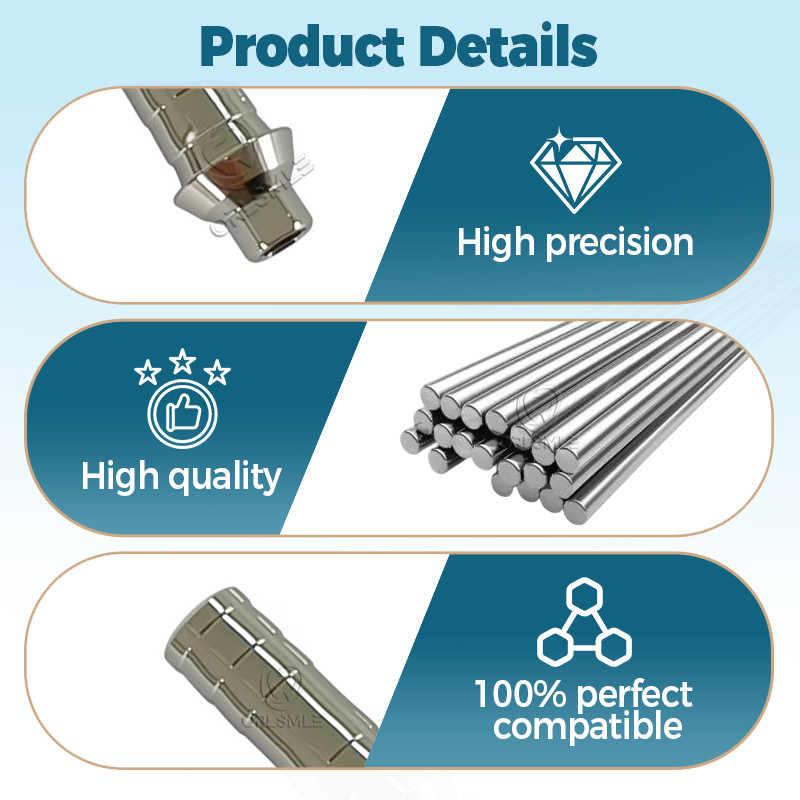 10 pcs Temporary Titanium abutment with Screw fit to MIS Seven platform D4.8