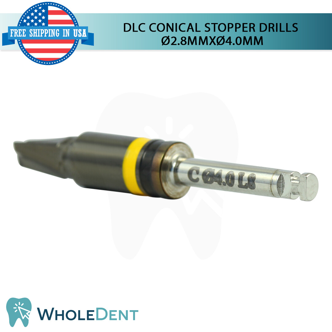 DLC Conical Integral Stopper Drill Ø2.8XØ4.0 Dental Im plant Tool Instrument
