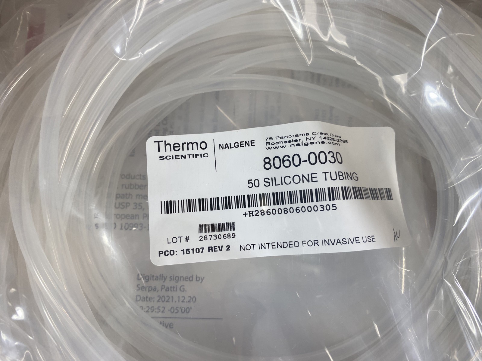 NALGENE 1/8″ 50 Platinum-Cured Silicone Flexible Tubing 8060-0030 (50ft/Pk)