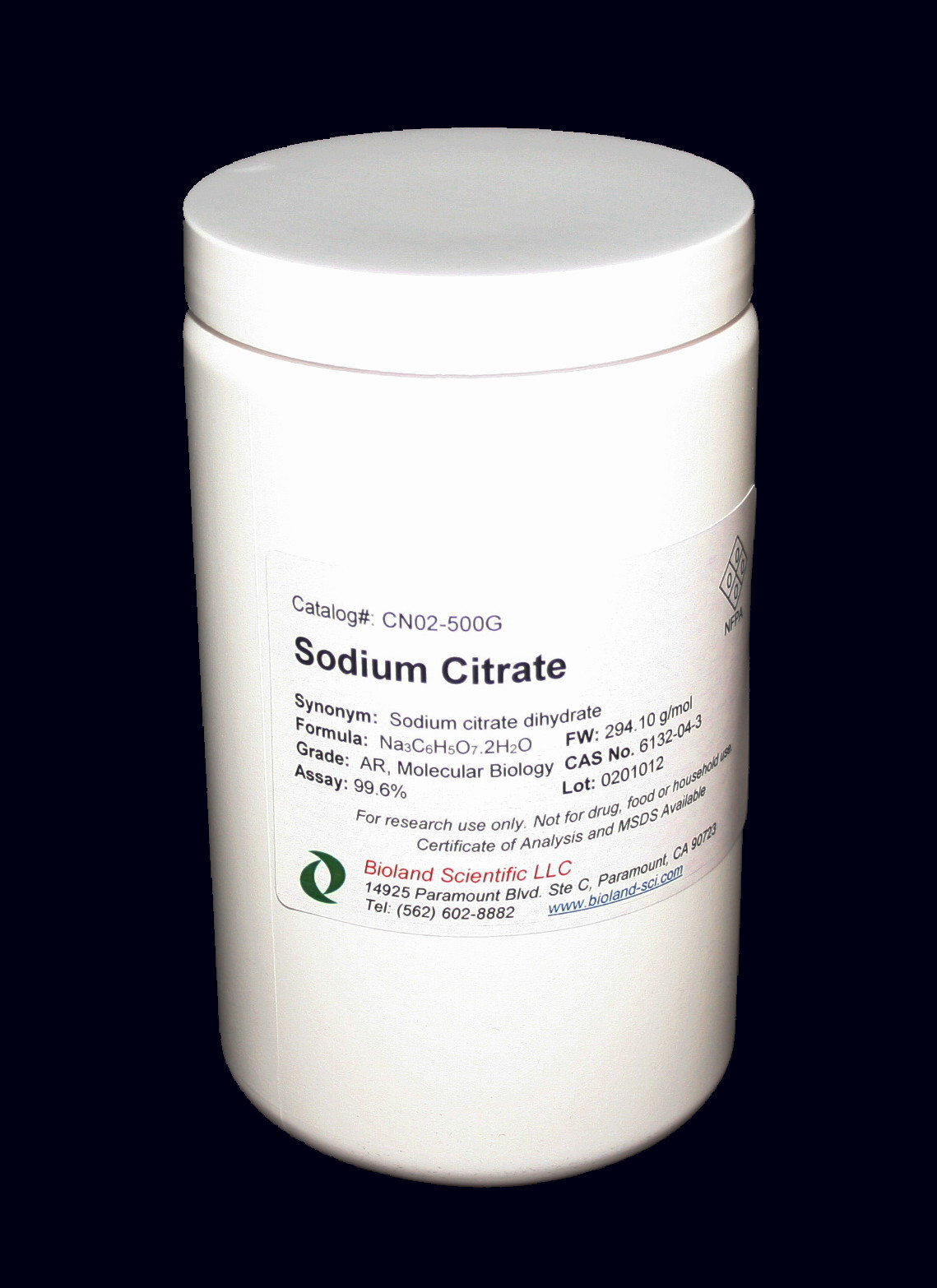 Sodium Citrate, AR/ACS, 99.6%, 100g – 25kg