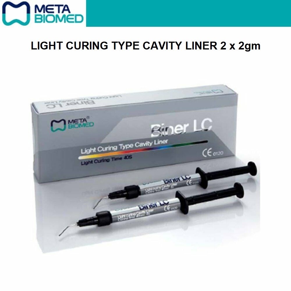 META Dental BINER LC Type Cavity Liner & Base Mateiral 2 x 2gm Syr Pack