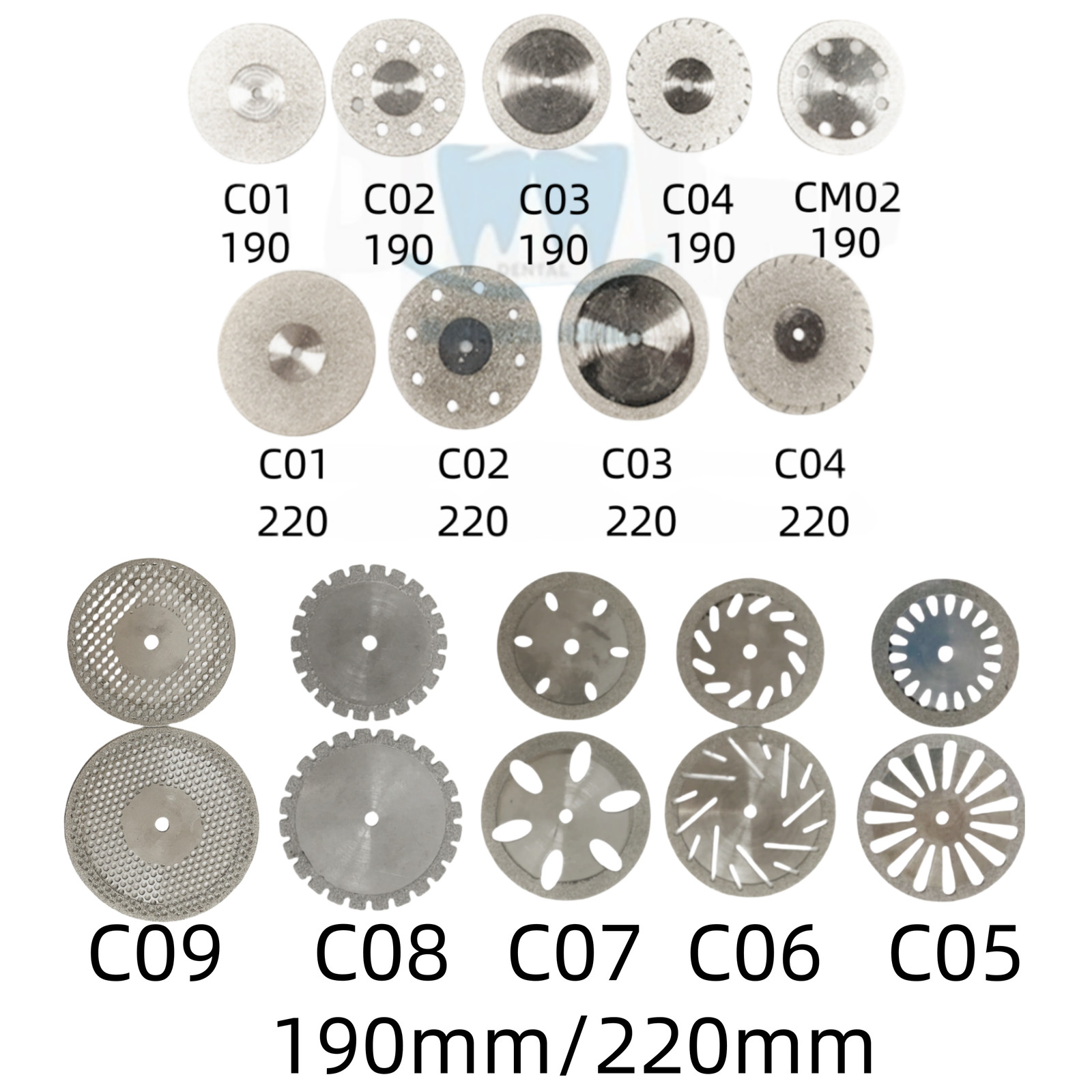 19Size Dental Saw Diamond Disc Wheel Porcelain Teeth Cutting Polishing Discs