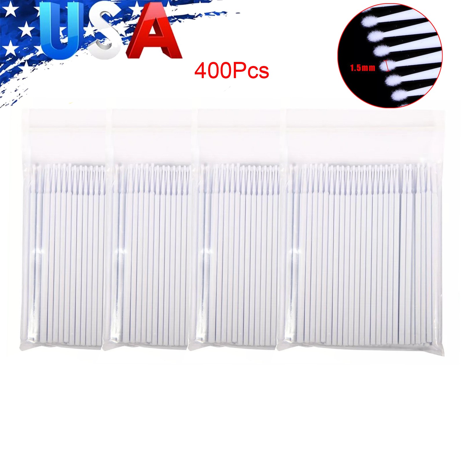 400Pcs Dental Microbrush Disposable Applicators Tips Micro Brush Cleaning Fine