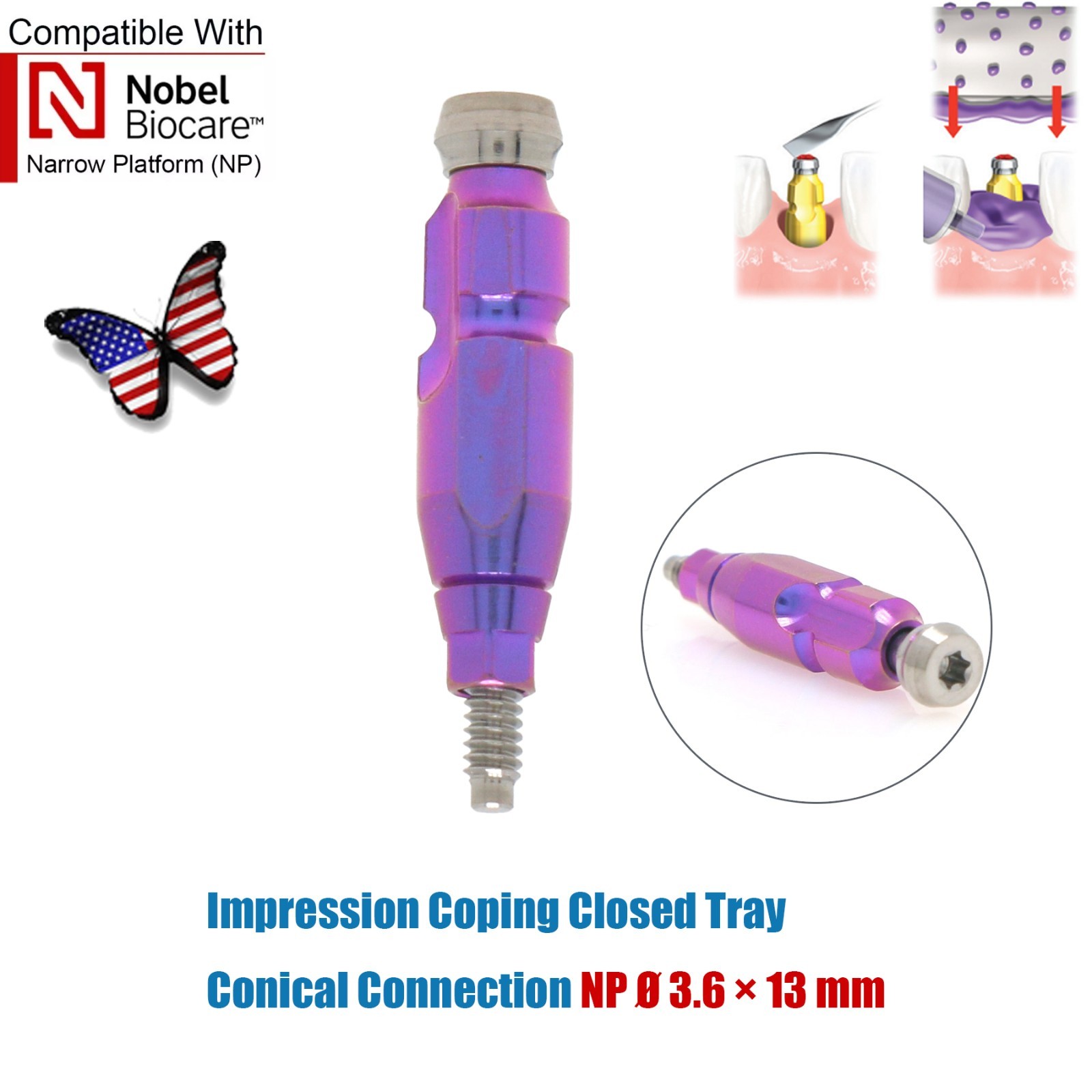 Dental Impression Coping Open Closed Tray Analog Scanbody Fit Nobel/ITI/Hiossen