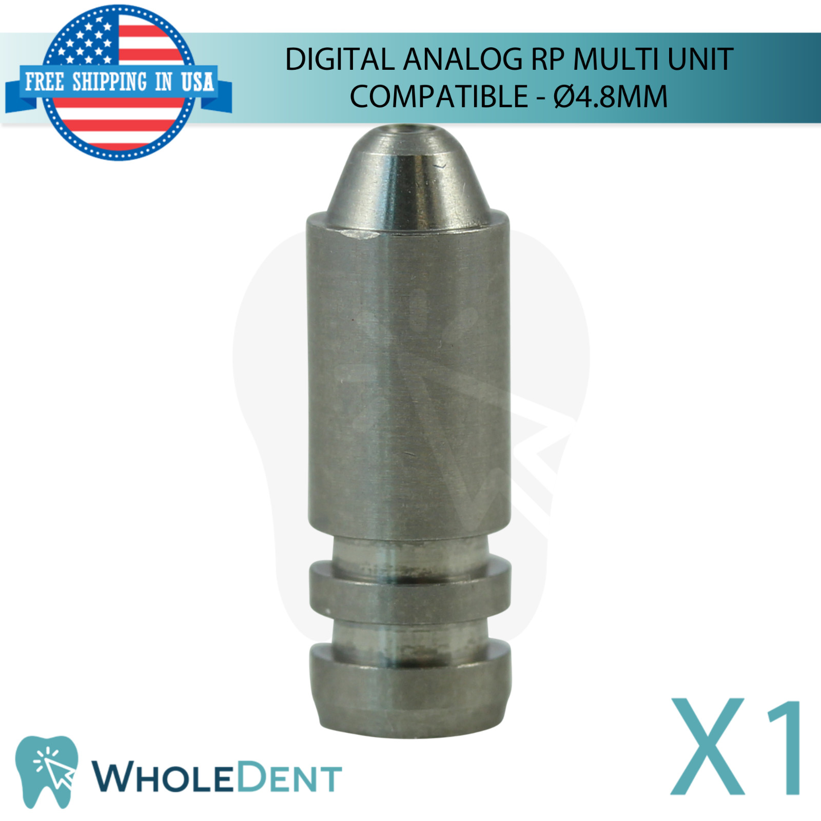 1x Dental Digital Analog RP Ø4.8mm Multi Unit Prosthetic Compatible 1.4mm