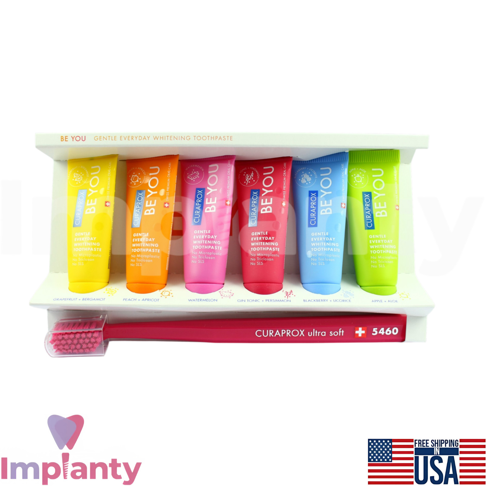 Curaprox Dental Whitening Toothpaste with Toothbrush Set Pack Multiple Flavors