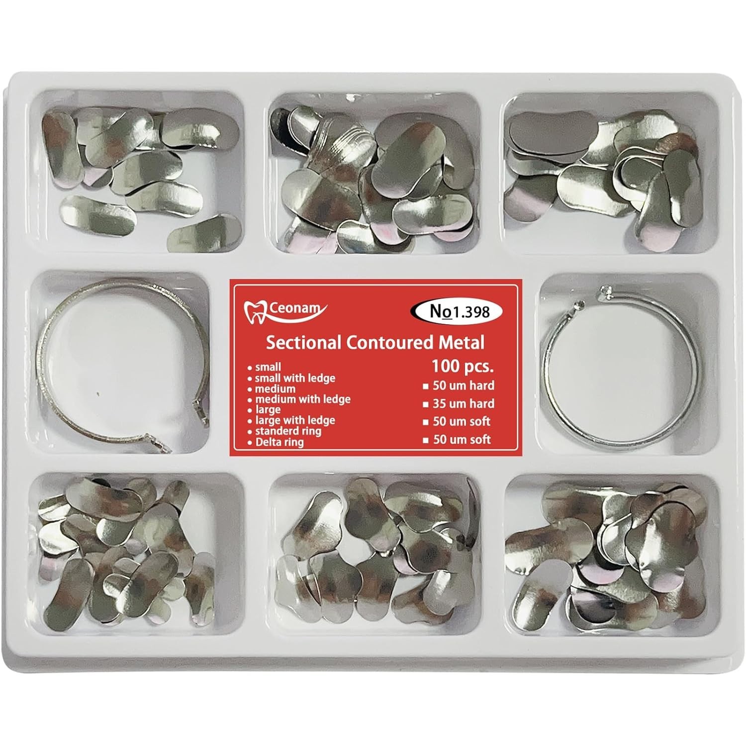 100-Piece Stainless Steel Dental Matrices Kit – Precision for Molar & Premola…
