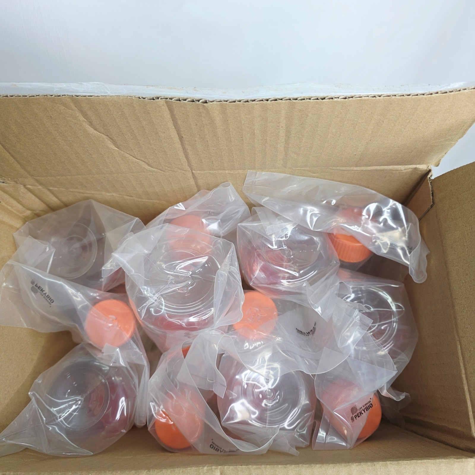 250mL Erlenmeyer Flasks Plastic Sterile Graduated Lab Flask Pack of 12 New