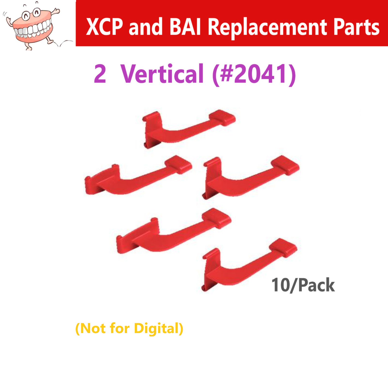 Dental XCP & BAI Bitewing Biteblocks, Red – XCP Rinn – 2 Vertical 10/Pk #2041 NE