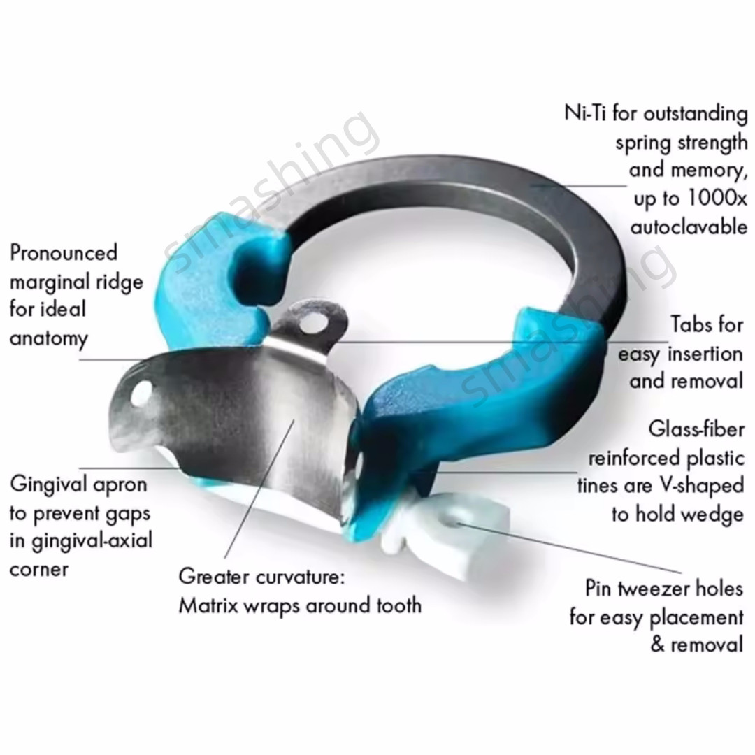 Dental Titanium Ring Matrix Clamp Matrices Clip NITI Palodent V3 Style