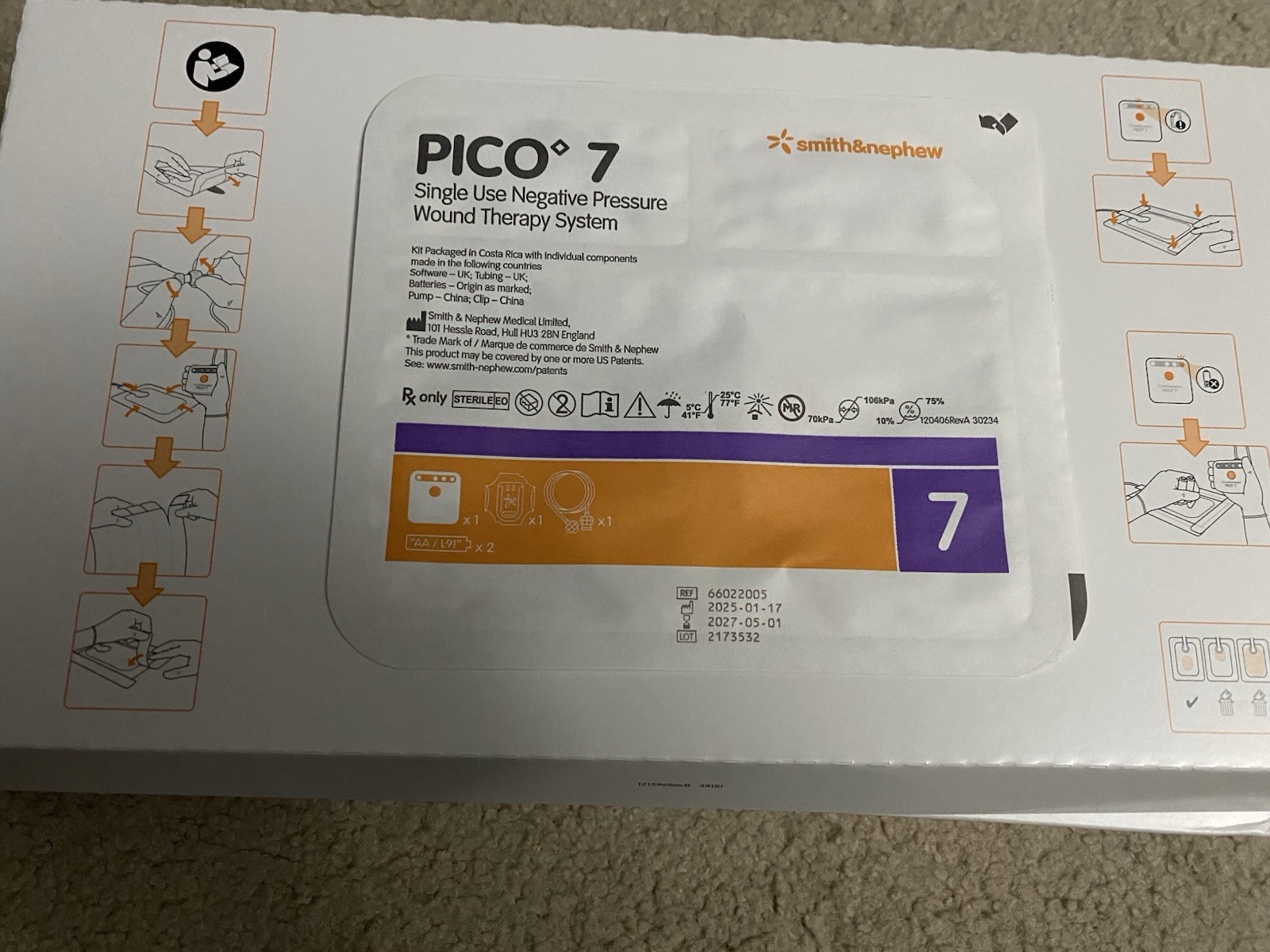 Smith & Nephew Pico 7 Wound Therapy 5.9″ x 5.9″ System 66022005 *1 Box* *NEW*