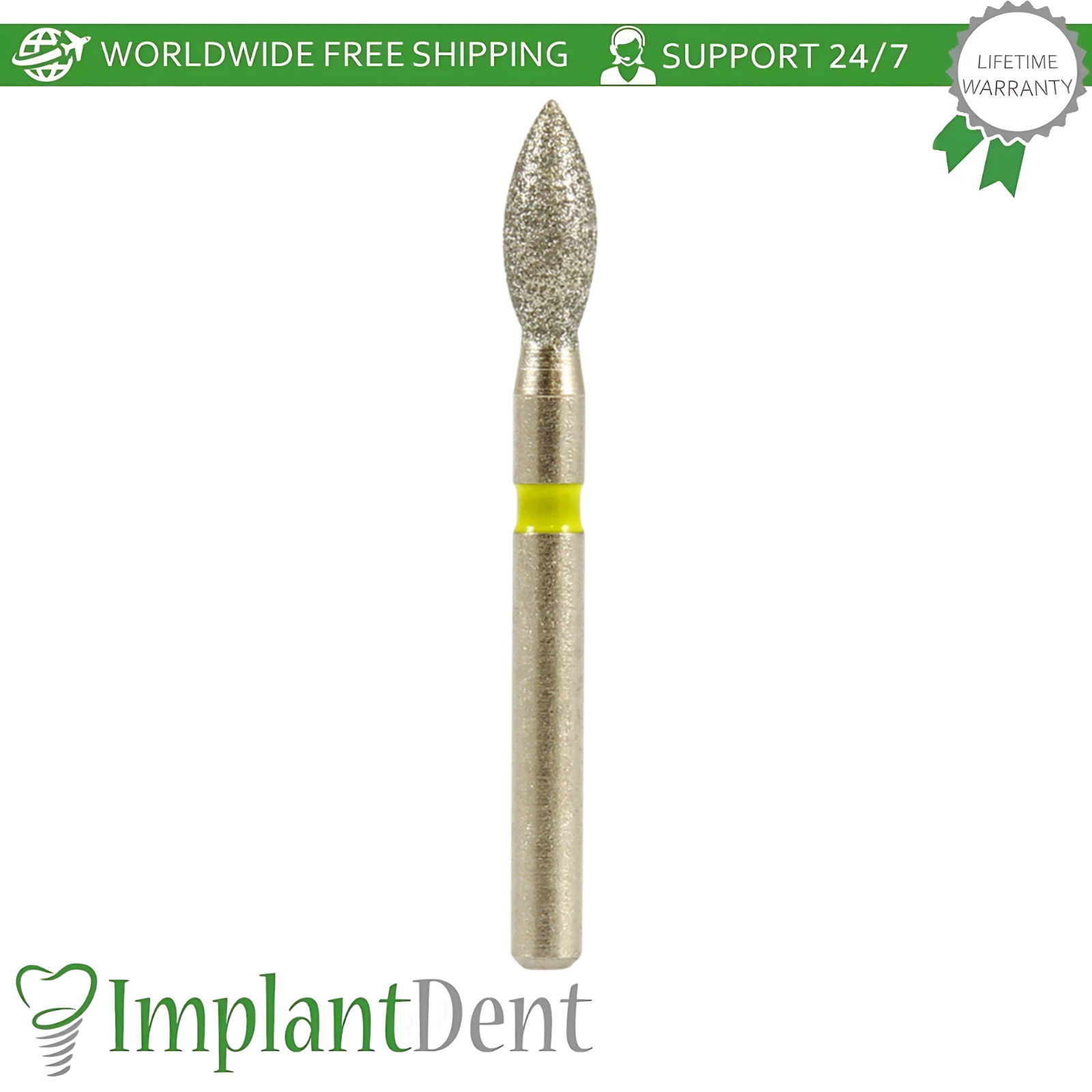 FG Diamond Burs 10pcs High Speed Egg Bud Shape Head Stainless Steel Handpiece