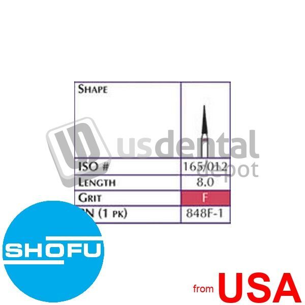 SHOFU FG Robot 0848F-1 Needle Grit Fine Length 8.0-1pk #848F-1 112121