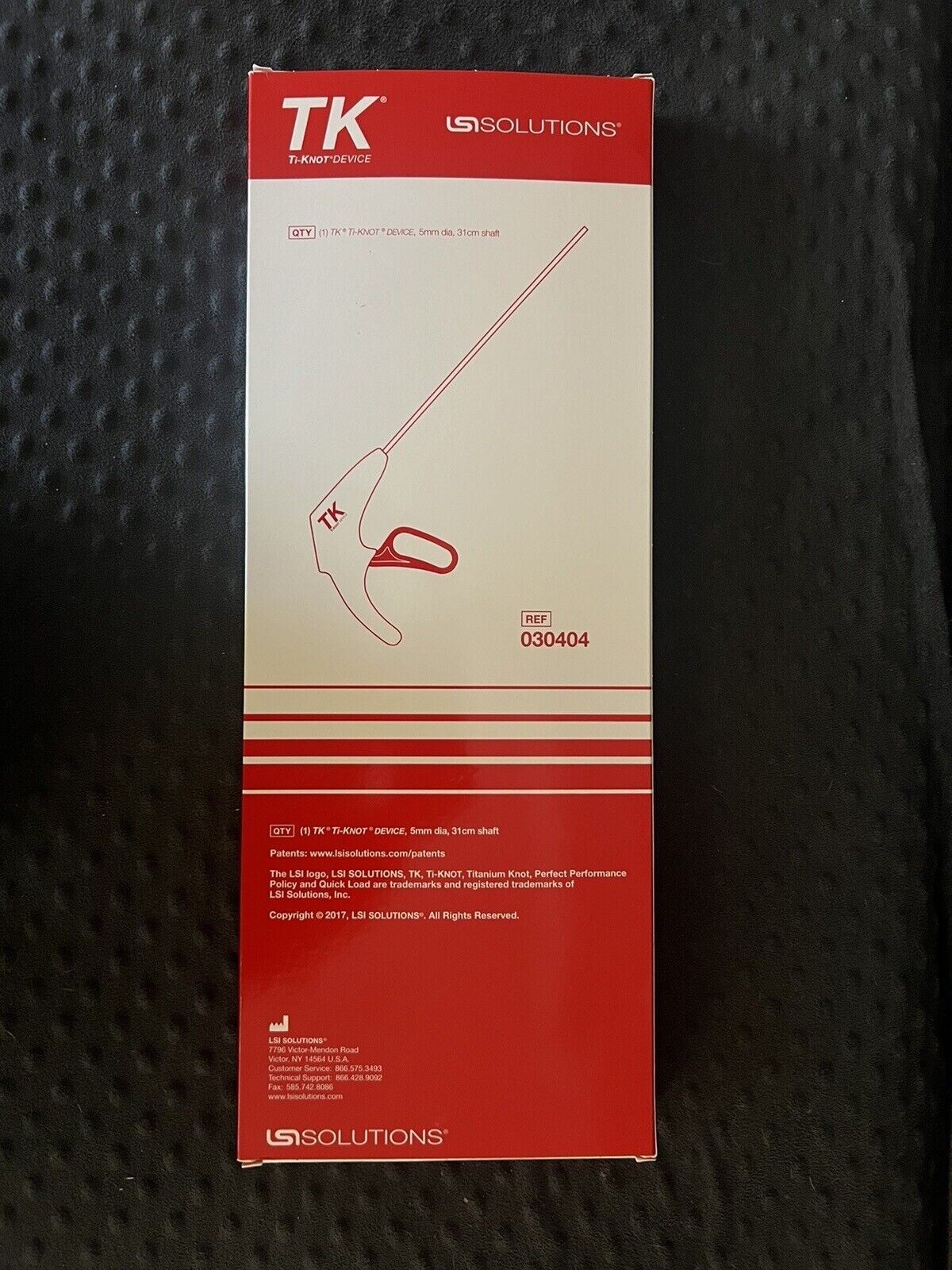 LSI SOLUTION TI-KNOT DEVICE 030404 DISPOSABLE 5MM TITANIUM KNOT