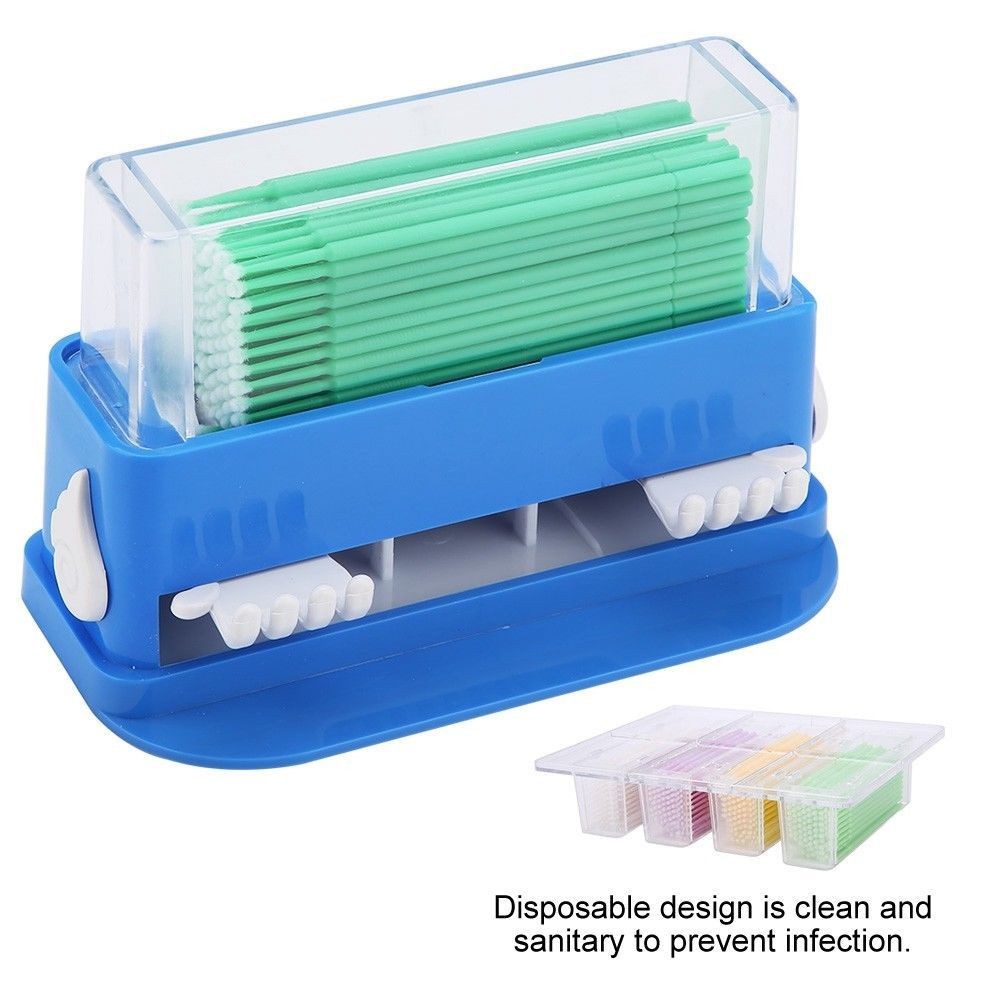 Dental Orthodontic Plactic Applicator Dispenser Instrument +400 Pcs Micro Brush