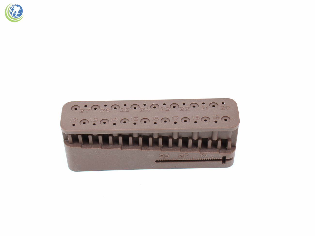 2 X Endo Measuring File Block Holder W/ Measuring Ruler Brown Autoclavable