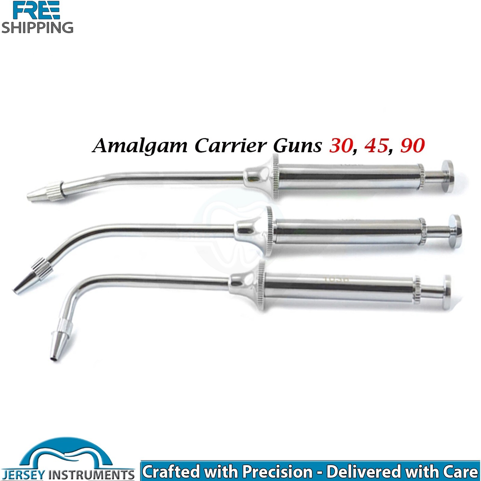 Dental Amalgam Carrier Gun Syringe Set 30 45 90 Degree Precision Restorative New