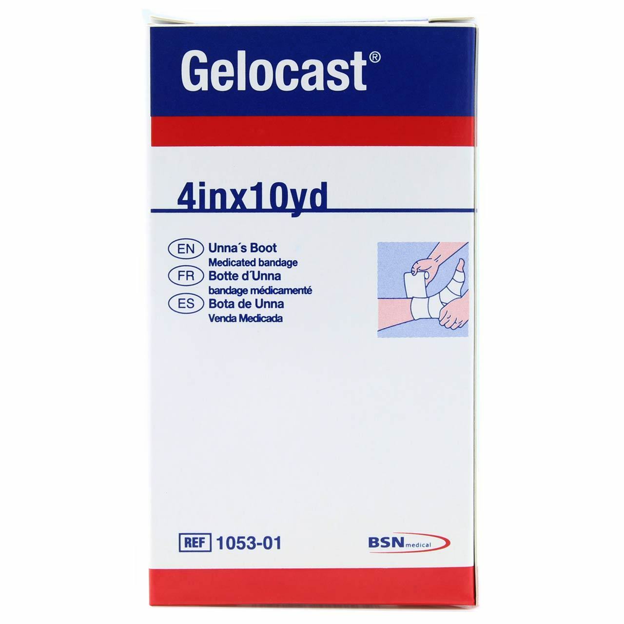Gelocast Unna Boot Dressing 4” X 10 Yard Cotton NonSterile -1 Count