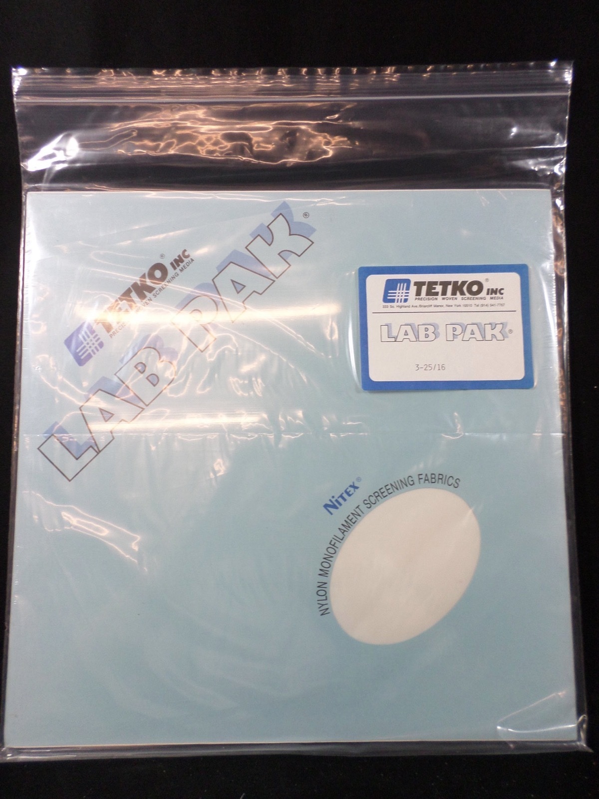 TETKO 12 x 12” Nitex Nylon 25µm Pore Monofilament Screening Fabric (Pack of 6)