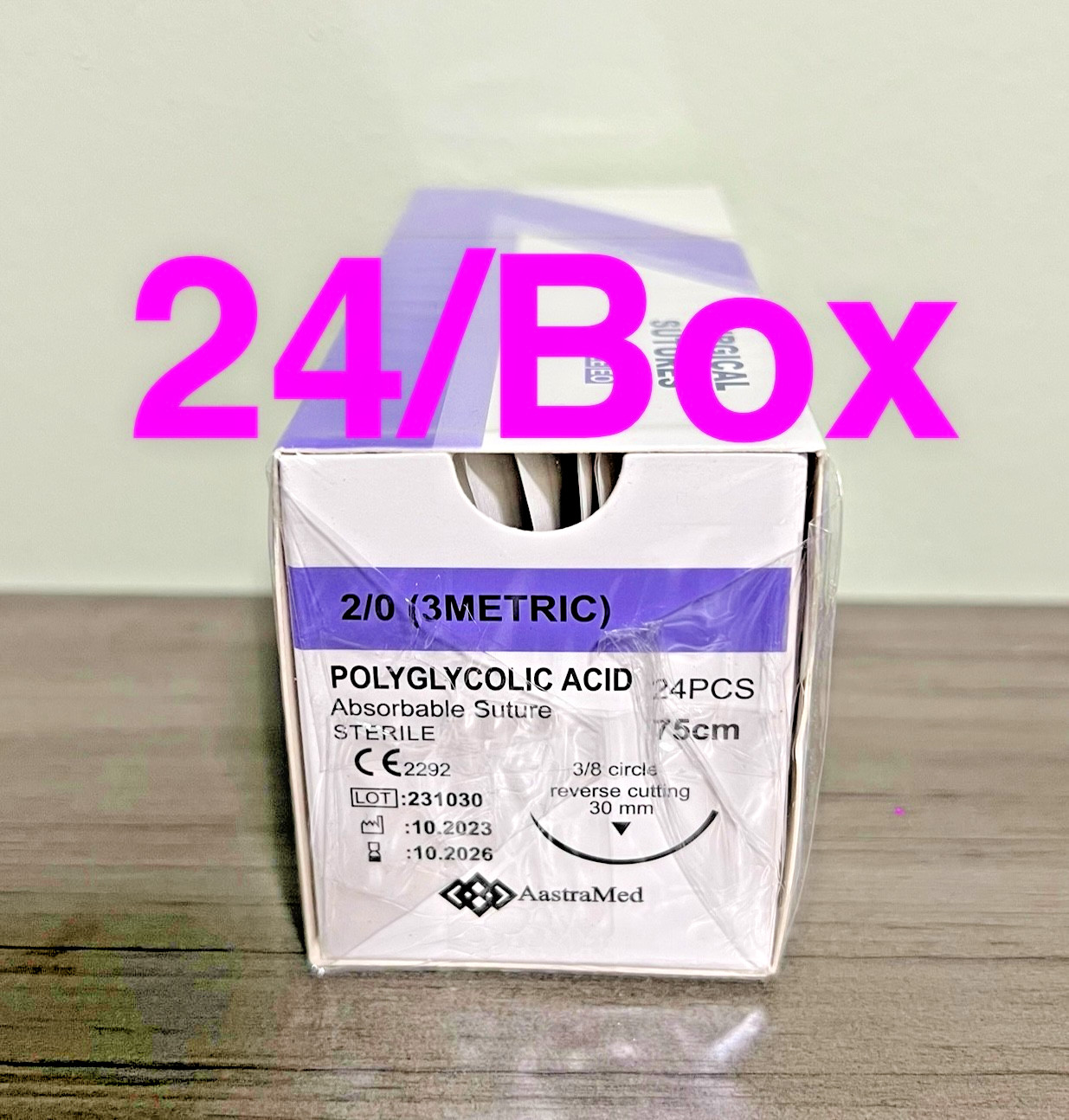 PGA Suture 2/0 Polyglycolic Acid 24ct Veterinary Dental Surgery Medical Training