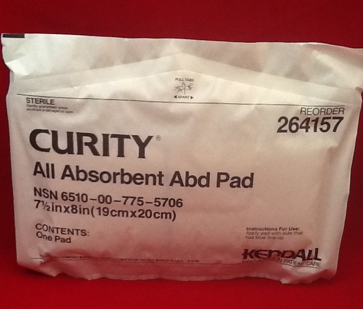 QTY 10 KENDALL CURITY ALL ABSORBENT ABD PAD 7.5″x8″ Sterile 264157 Abdominal