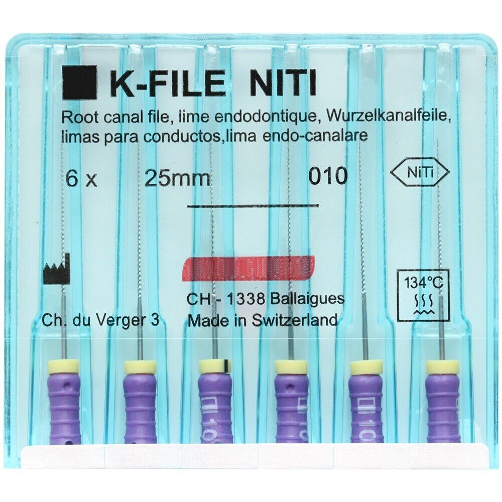 10 Packs 21/25/31mm Dental K-FILE NITIFLEX NiTi Flexible Endo Root Canal K Files