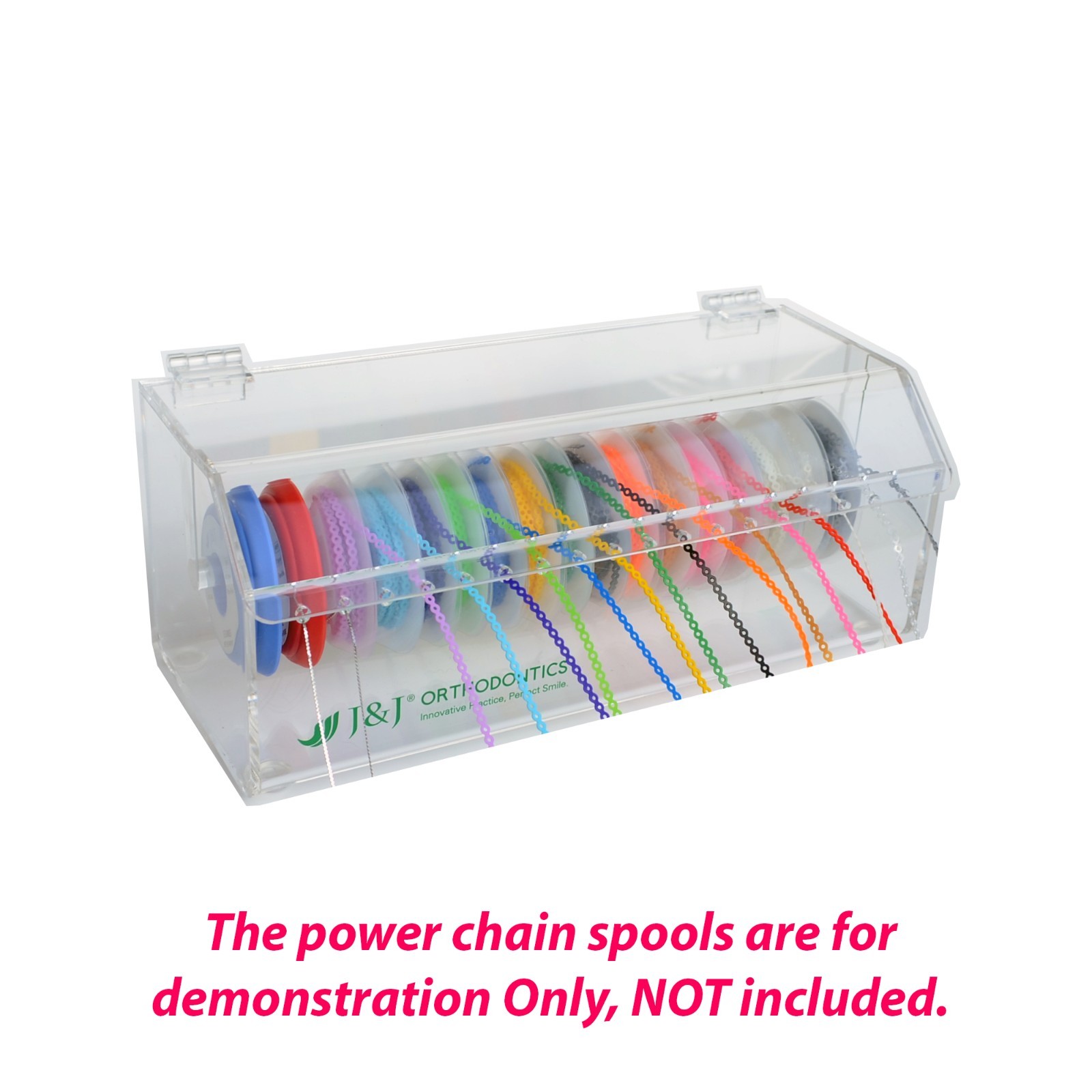 J&J Ortho™ Orthodontic Elastic Power Chain Dispenser Reel Box Organizer with Lid