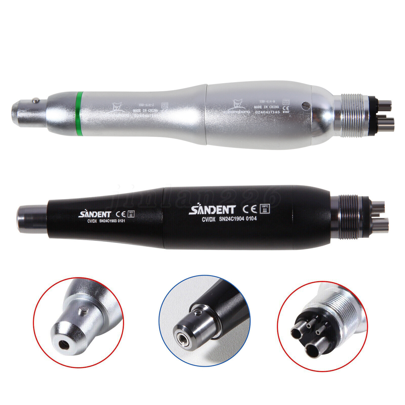 1-10 Dental 4:1 Hygiene Prophy Handpiece Air Motor&Straight NoseCone 360° Swivel
