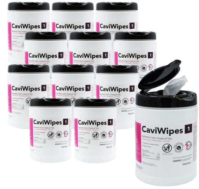 CaviWipes1 Surface Disinfectant Towelettes 160 Canister- Case of 12, 13-5100