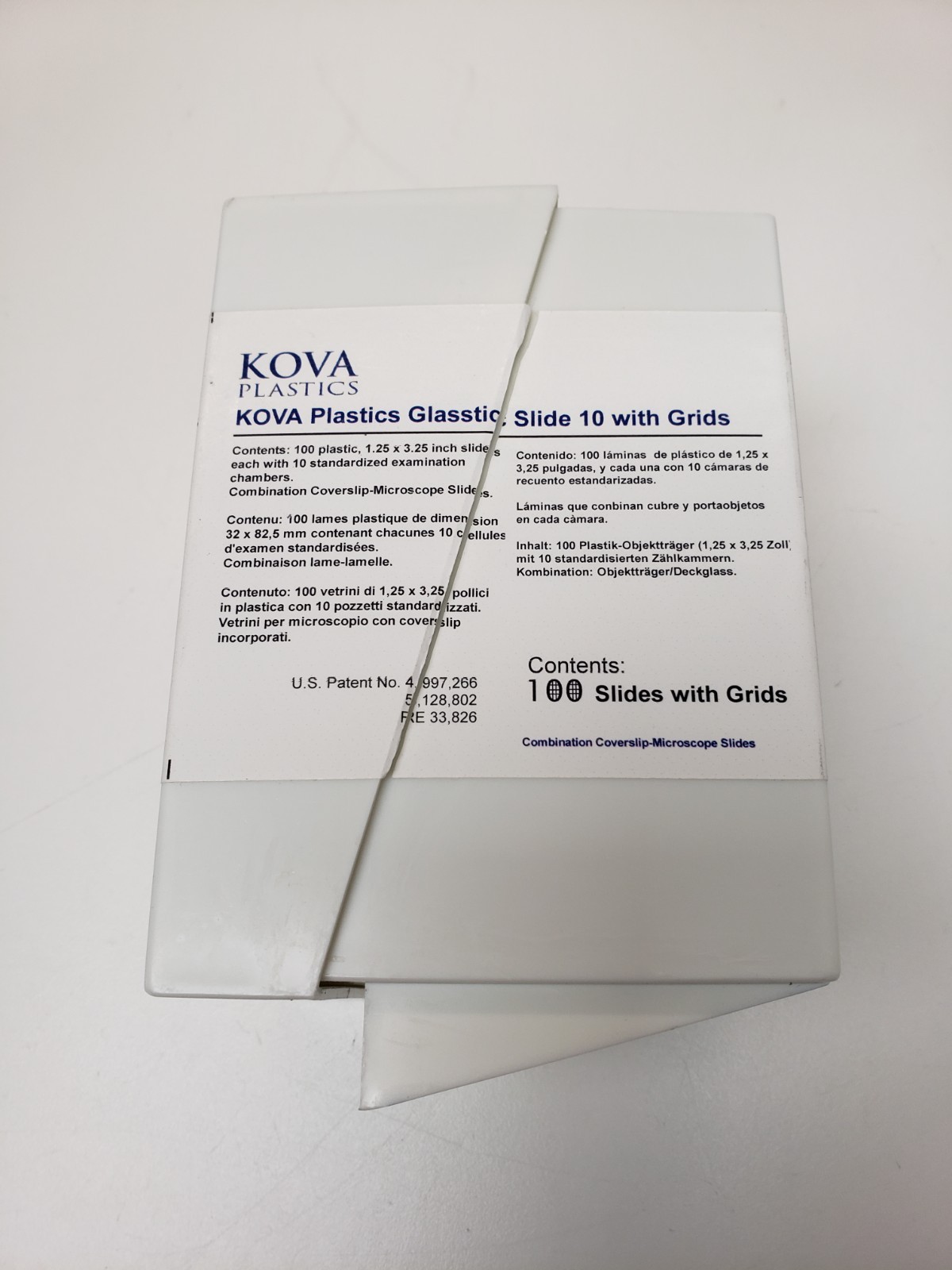KOVA Plastics Glasstic Slide 10 with Grids 87144, partial box contains 81 pcs