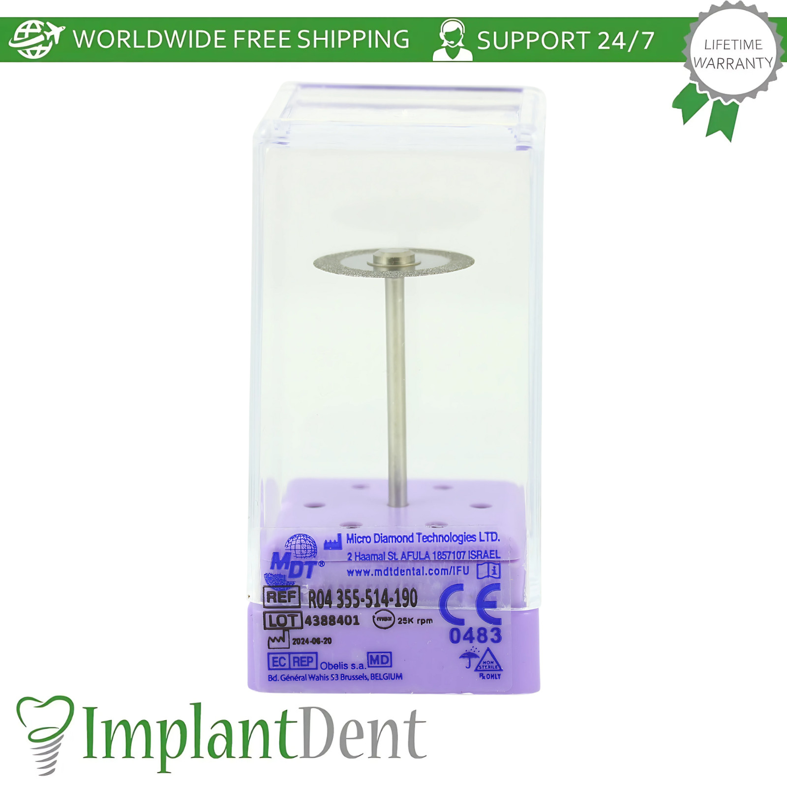 MDT Dental Diamond Coated Double Sided Super Flex Disc Contouring Applications