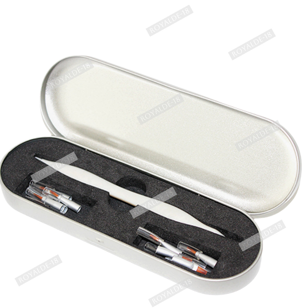 Dental Brush Pen Replaceable Brushes Tips Straight Curved Head Mini Micro Brush