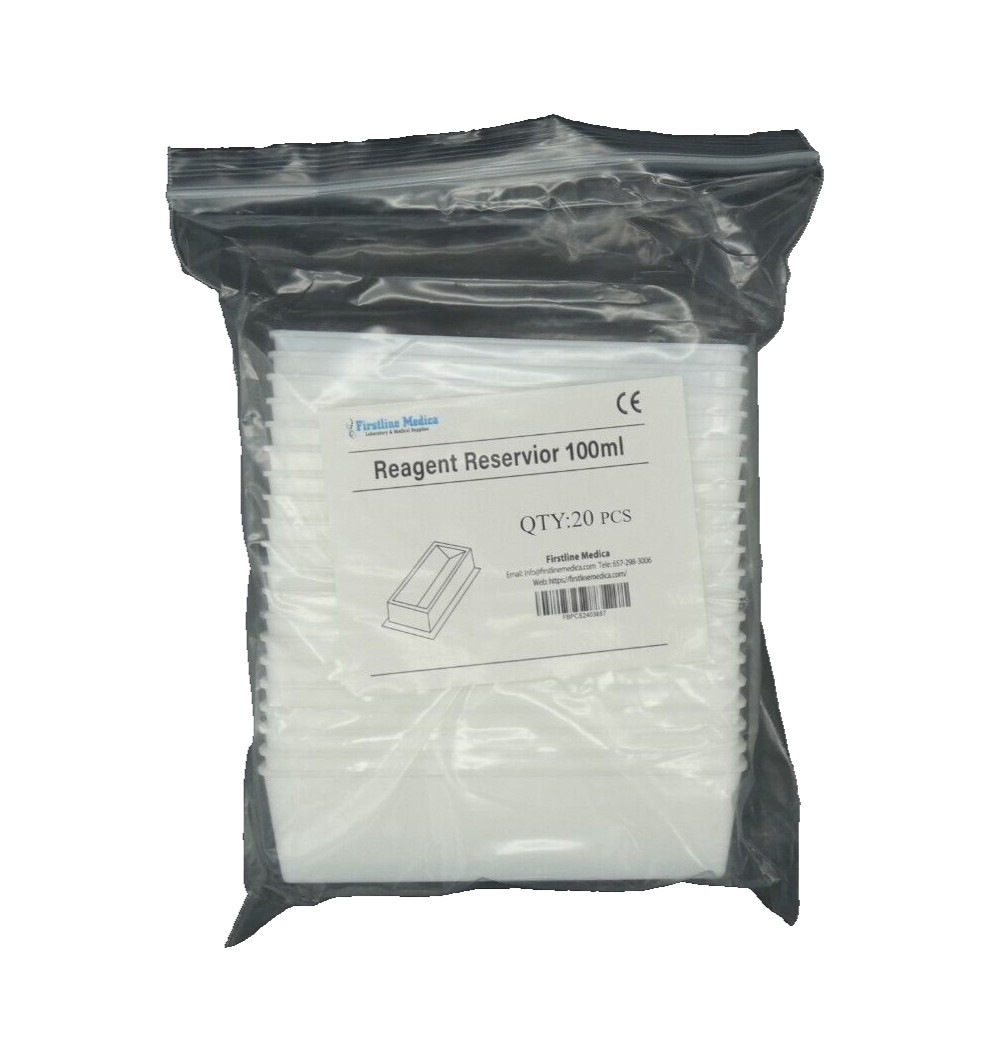 100mL REAGENT RESERVOIRS – WHITE – 20 COUNT/BAG