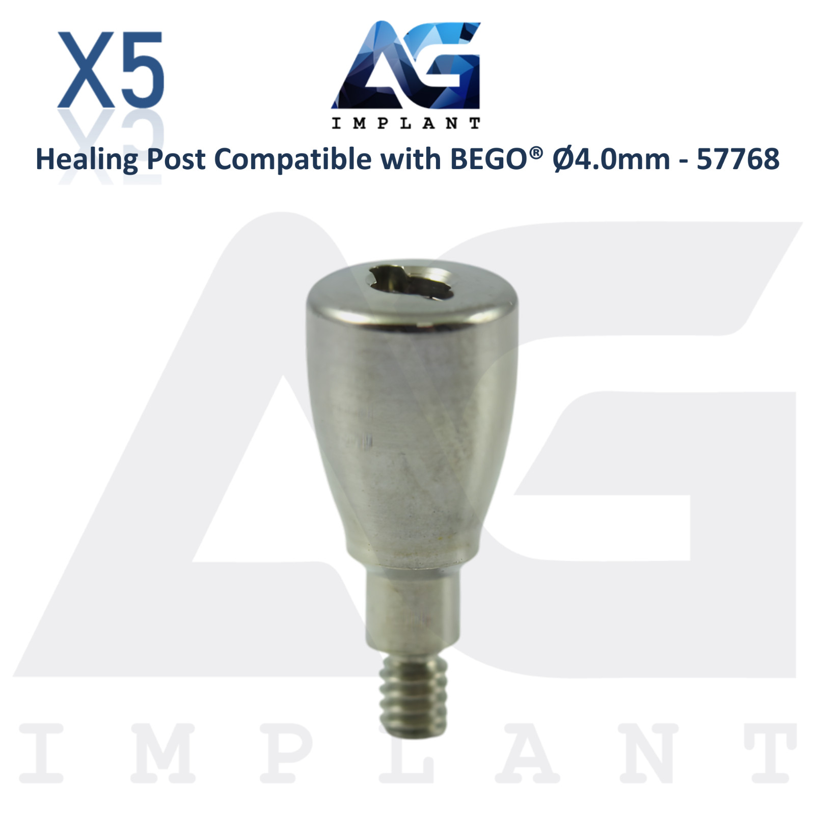 5 Titanium Healing Post BEGO® Compatible Ø4.0mm 57768 Soft Tissue Shaping